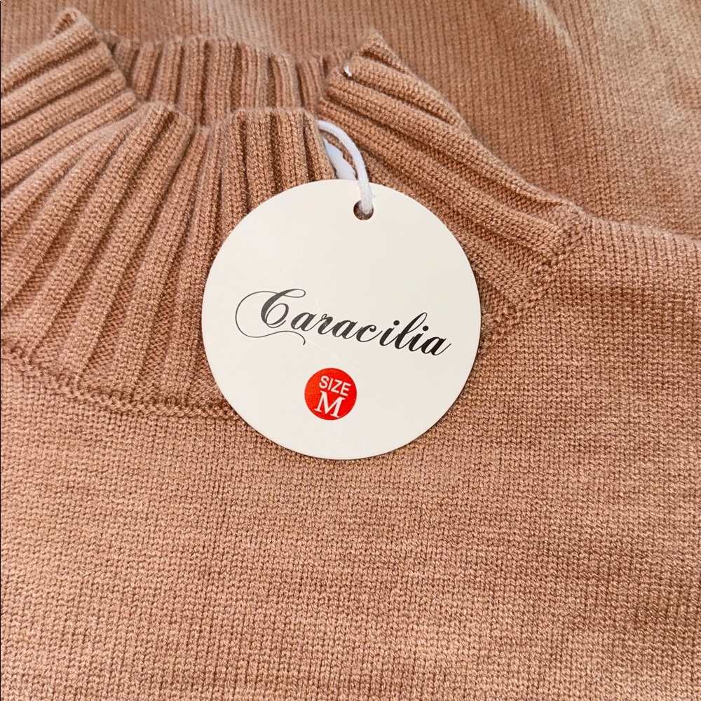 Women's Tan Knit Sweater and Pants Set - Picture 4 of 10